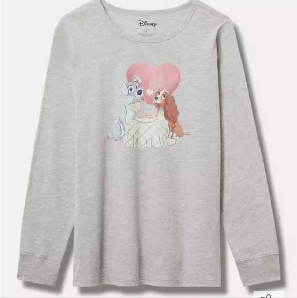 Torrid Disney Lady and the Tramp Gray Dog T-Shirt Size M/L, New - Picture 4 of 13